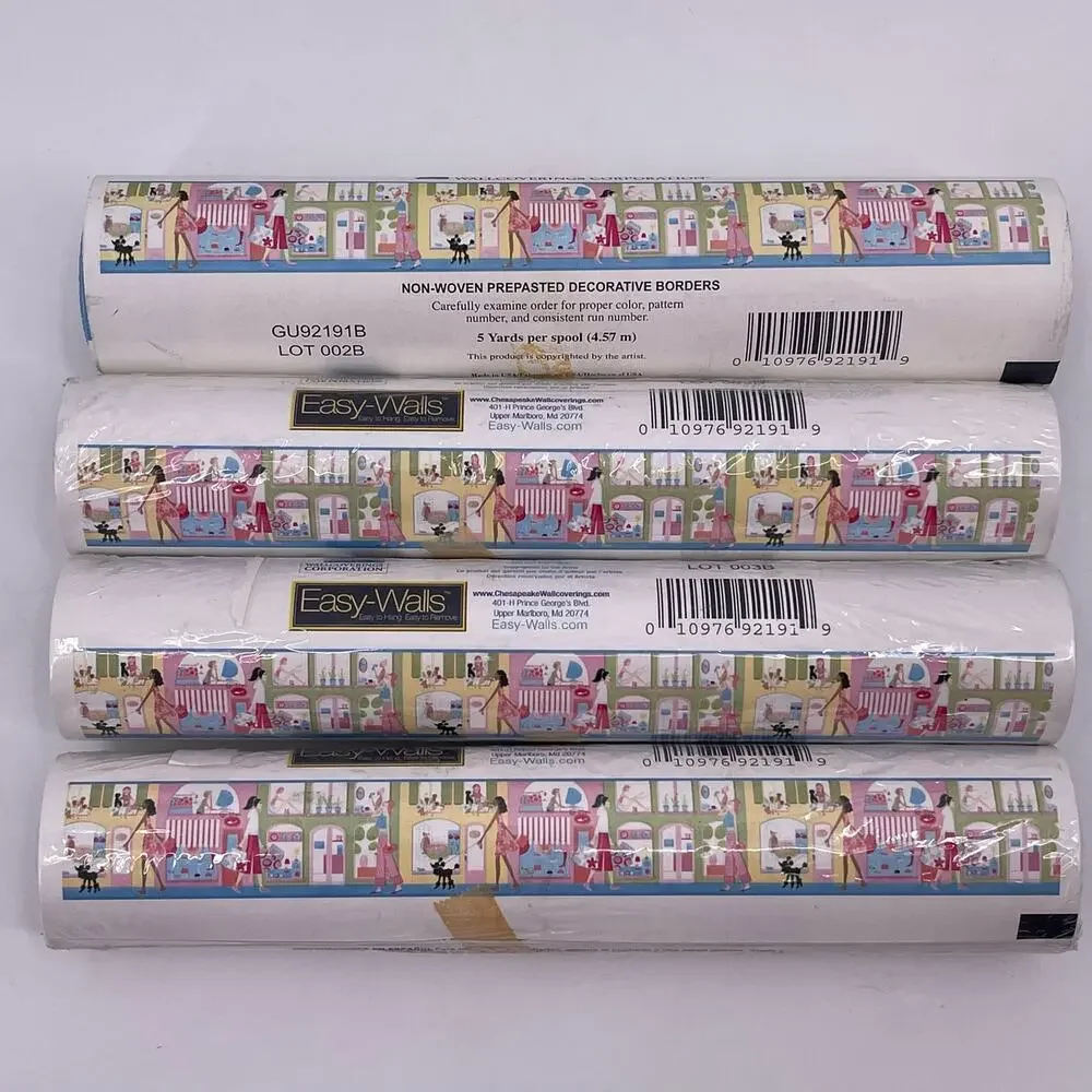 Chesapeake Wallpaper Border City Shopping 4 Rolls 20 Yards Total 8.5 inch Wide